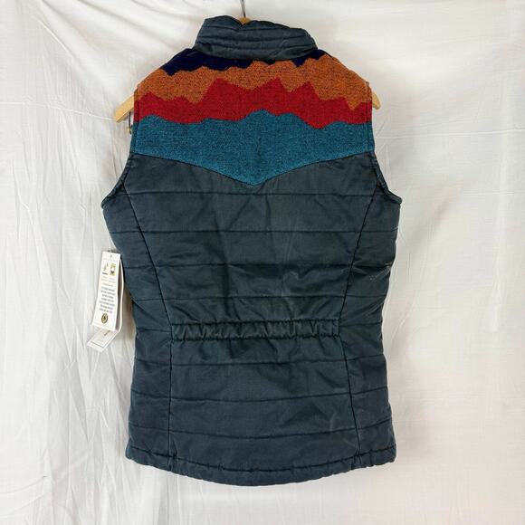 NWT Outback Trading Co Puffer Vest Women's Small Navy Blue Aspen Aztec 29820 - Picture 8 of 8